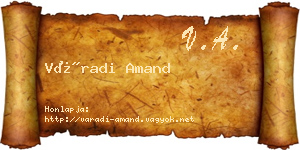 Váradi Amand névjegykártya
